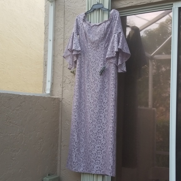 R&M RICHARDSGlitter Lace Evening Gown - Picture 4 of 4